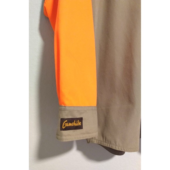 Gamehide Upland Field Men's Shooter Khaki Orange Long Sleeve Button-Down Shirt L - Picture 2 of 13
